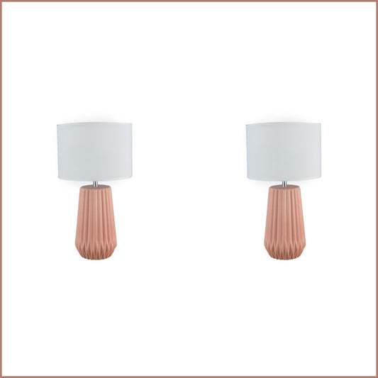 2X Lexi Lighting Zora Ceramic Table Lamp - Pink