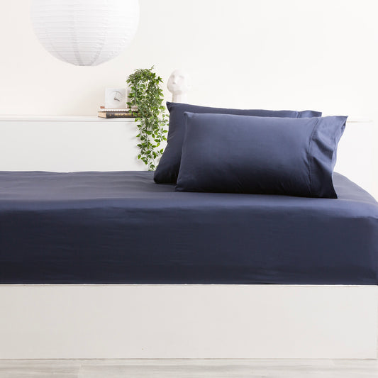 Super King Bed Park Avenue 500 Thread Count Bamboo Cotton Combo Set Indigo