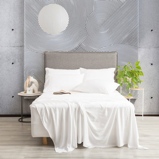 Ddecor Home Ultra Plush Vintage Washed Microfiber Sheet set Queen White