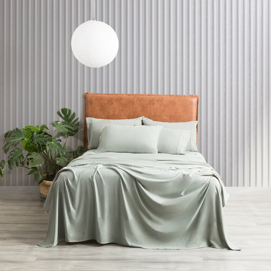 Ddecor Home Ultra Plush Vintage Washed Microfiber Sheet set Queen Sage