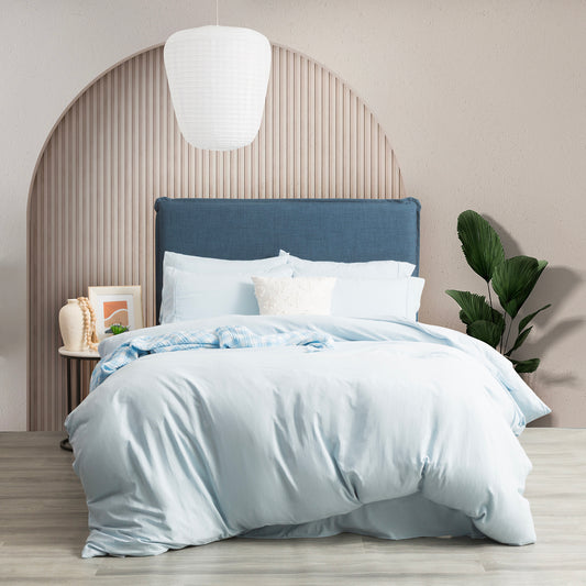 Ddecor Home Ultra Plush Vintage Washed Microfiber Quilt cover set Double Blue