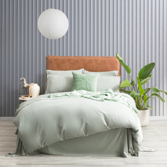 Ddecor Home Ultra Plush Vintage Washed Microfiber Quilt cover set Double Sage