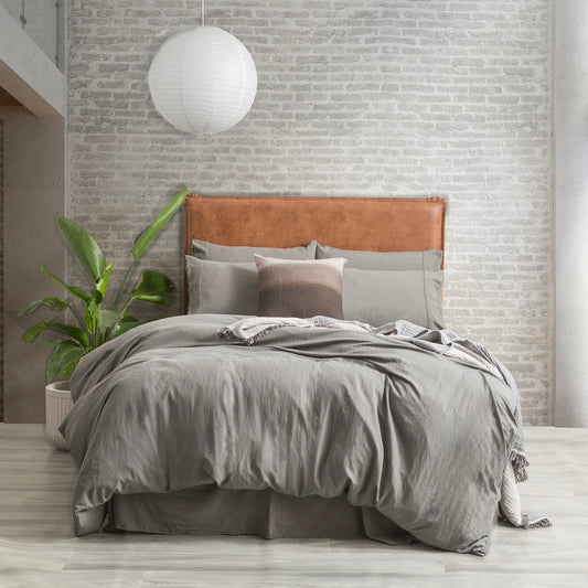 Ddecor Home Ultra Plush Vintage Washed Microfiber Quilt cover set Double Granite