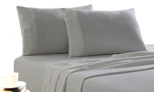 Park Avenue 175 GSM Egyptian Cotton Flannelette Sheet Sets Double Silver