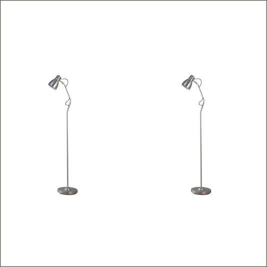 2X Lexi Lighting Nord Metal Floor Lamp - Satin Chrome