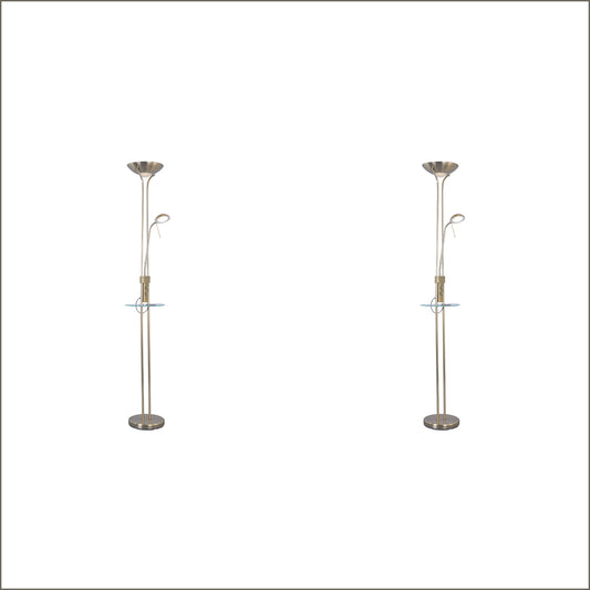 2X Lexi Lighting Seed USB LED Mother & Child Floor Lamp - Antique Brass