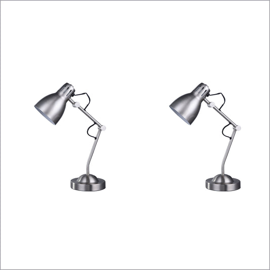 2 X Lexi Lighting Nord Metal Table Lamp - Satin Chrome