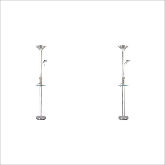 2X Lexi Lighting Seed USB LED Mother & Child Floor Lamp - Satin Chrome