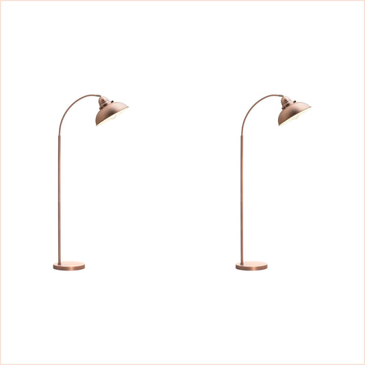 2X Lexi Lighting Manor Metal Floor Lamp - Antique Copper