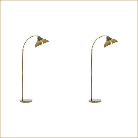 2X Lexi Lighting Manor Metal Floor Lamp - Weathered Brass