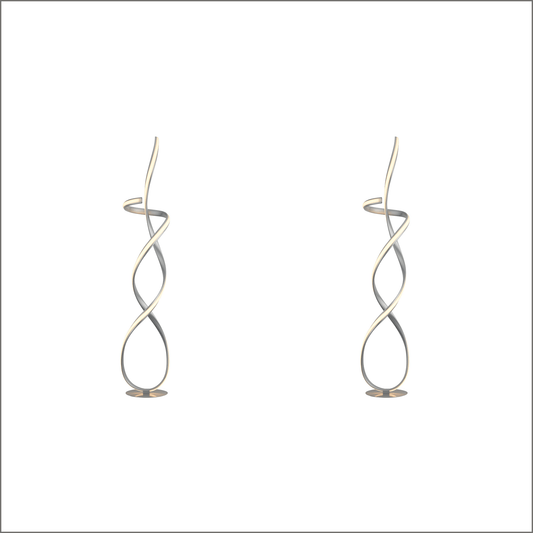 2 X Lexi Lighting Ainhoa LED Floor Lamp - Satin Chrome
