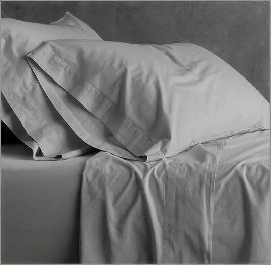 King Bed Park Avenue European Vintage Washed Cotton Sheet Set Coal