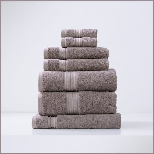 Renee Taylor Brentwood 650 GSM Low Twist 7 Piece Bath Towel Whisper