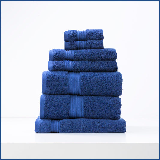 Renee Taylor Brentwood 650 GSM Low Twist 7 Piece Bath Towel Royal