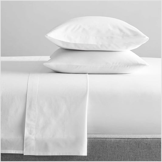 Long Single Bed Renee Taylor 300 Thread Count 100% Organic Cotton Sheet Set White