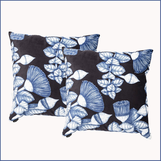 Renee Taylor Poly Velvet Printed Cushion filled 50 x 50 Cms Bush Land- Twin Pack