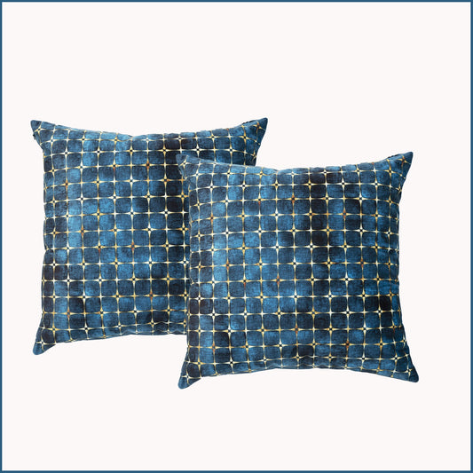 Renee Taylor Poly Velvet Printed Cushion filled 50 x 50 Cms Cubic- Twin Pack