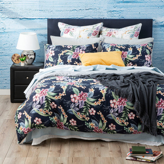 King Bed Renee Taylor 300 TC Cotton Reversible Quilt cover Set Sophie