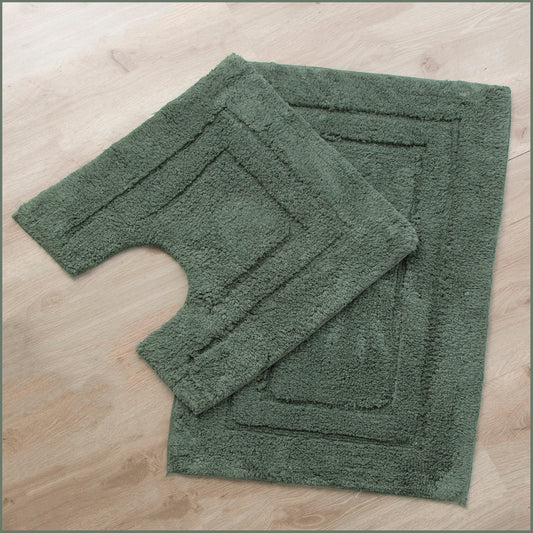 Renee Taylor 2 Piece 2200 GSM Tufted Bath Mat Set Sage
