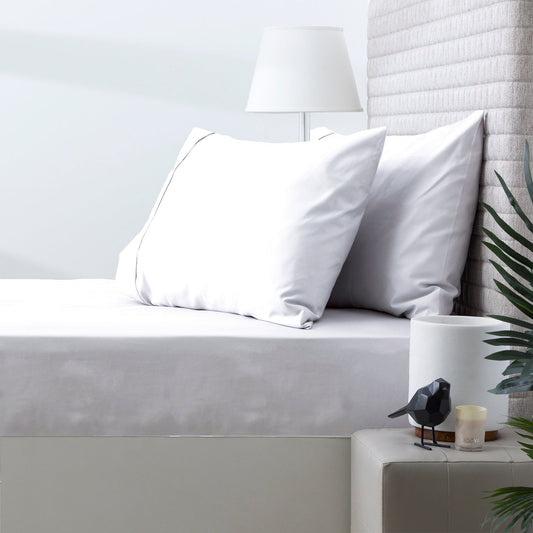 Queen Bed Park Avenue 500 Thread Count Natural Cotton Combo Set White