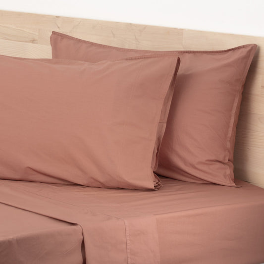 King Bed Renee Taylor Helena Vintage Stone washed Sheet Set Redwood