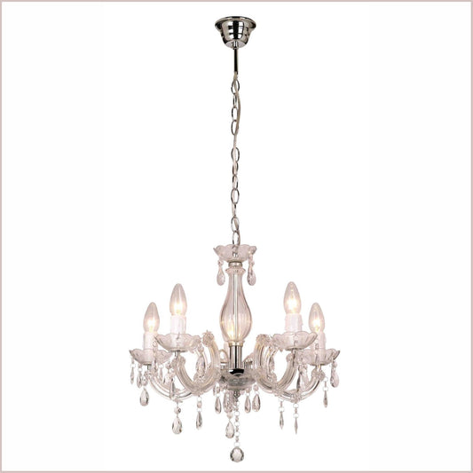 Lexi Lighting La Spezia 5-Light Acrylic Chandelier Light in Clear
