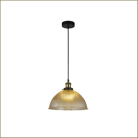 2 X Lexi Lighting Tristan Glass Pendant Light - Amber