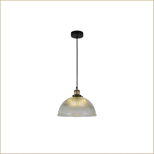 2 X Lexi Lighting Tristan Glass Pendant Light - Clear