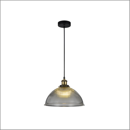 2 X Lexi Lighting Tristan Glass Pendant Light - Grey