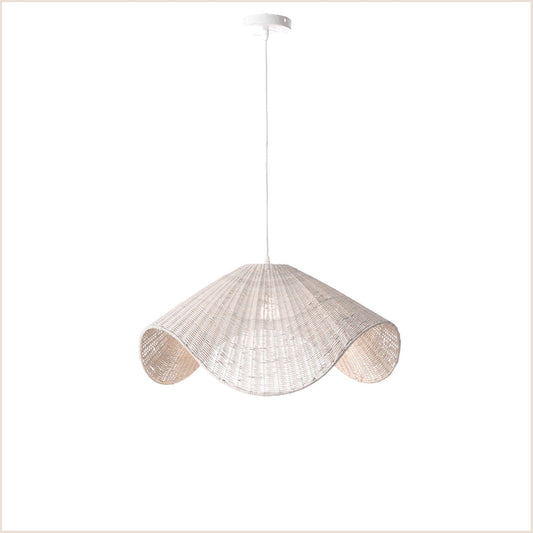 2 X Lexi Lighting Adaya Rattan Pendant Light - White