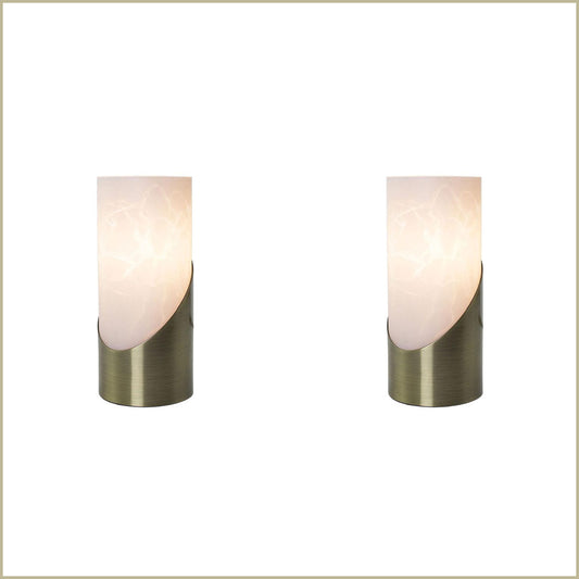 2X Lexi Lighting Marc Table Lamp - Antique Brass