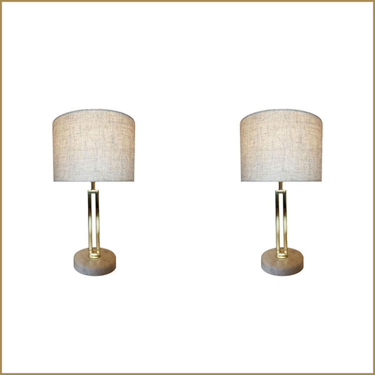 2X Lexi Lighting Margleus Metal Table Lamp with Marble Base