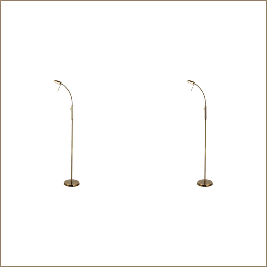 2 X Lexi Lighting Jella LED Floor Lamp - Antique Brass
