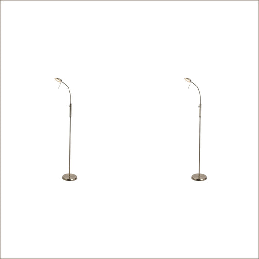 2 X Lexi Lighting Jella LED Floor Lamp - Satin Chrome