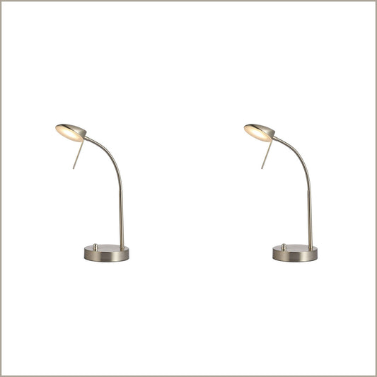 2 X Lexi Lighting Jella LED Table Lamp - Satin Chrome