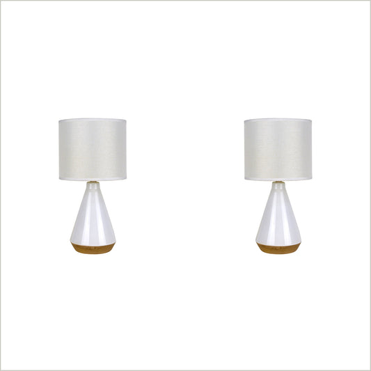 2X Lexi Lighting Lux Tapered Ceramic Table Lamp