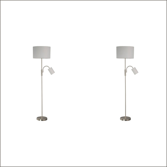 2 X Lexi Lighting Cylinya Mother and Child Floor Lamp - White