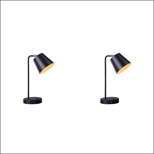 2X Lexi Lighting Mak USB Table Lamp - Black