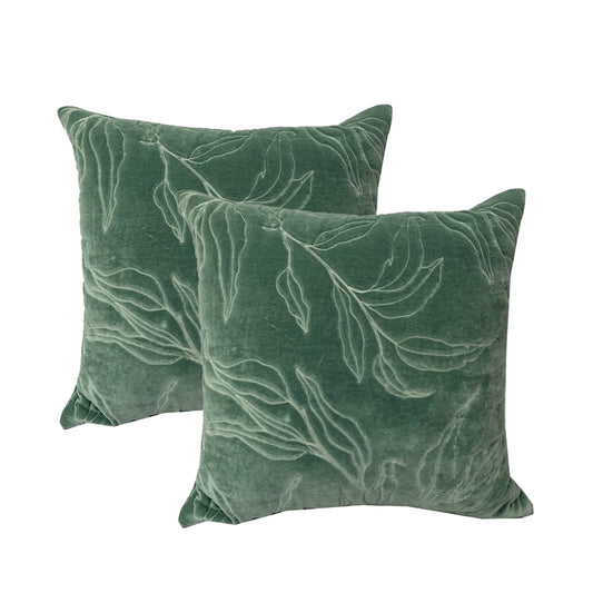 Cloud Linen Cotton Velvet Cushion 50 x 50 cms Feather Filled Sophie Juniper -Twin Pack