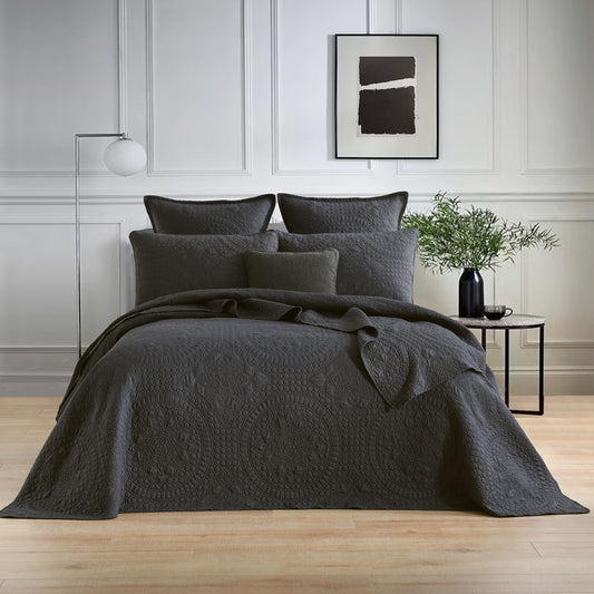 Queen/King Bed Renee Taylor Asher Jacquard Coverlet Set Grey