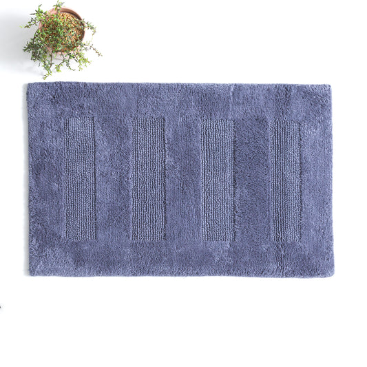 Renee Taylor Retreat Cotton Reversible Bath Mat 50 x 80 Cms Blue