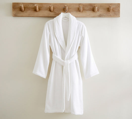 Renee Taylor Chalet Quick Dry Terry Cotton Bath Robes Large/ Xtra Large White