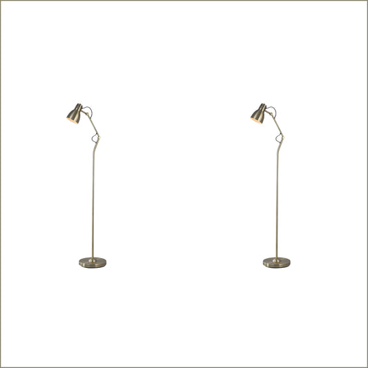 2X Lexi Lighting Nord Metal Floor Lamp - Antique Brass