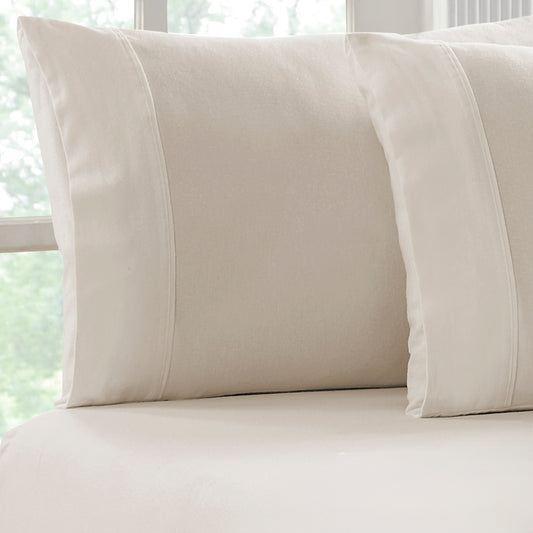Park Avenue 175 GSM Egyptian Cotton Flannelette Fitted and Pillowcase Set Long Single Sand