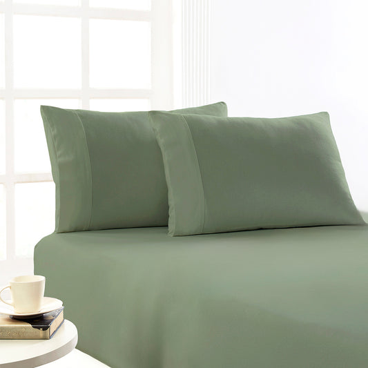 Park Avenue 175 GSM Egyptian Cotton Flannelette Fitted and Pillowcase Set Super King Juniper