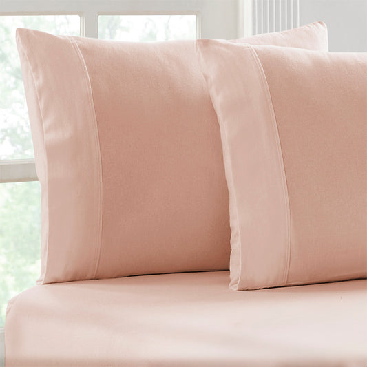 Park Avenue 175 GSM Egyptian Cotton Flannelette Fitted and Pillowcase Set Long Single Rose