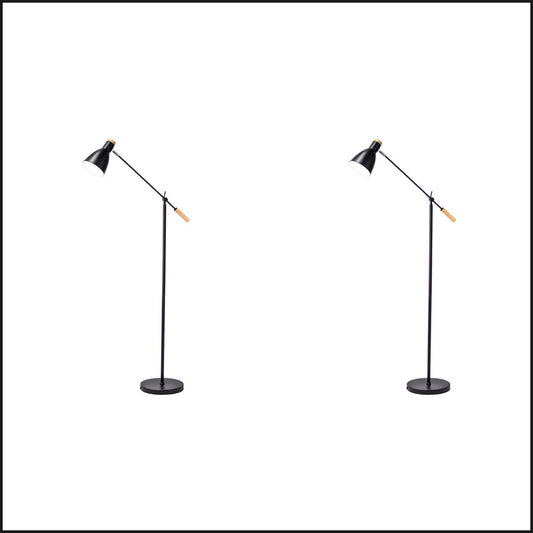 2X Lexi Lighting Scandinavian Adjustable Floor Lamp - Black
