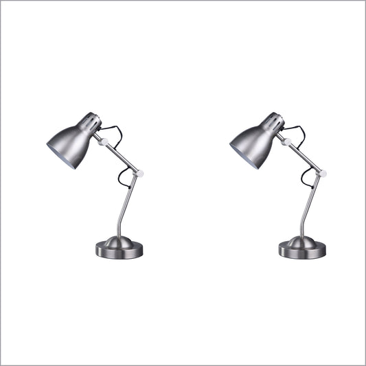 2x Lexi Lighting Nord Metal Table Lamp - Satin Chrome