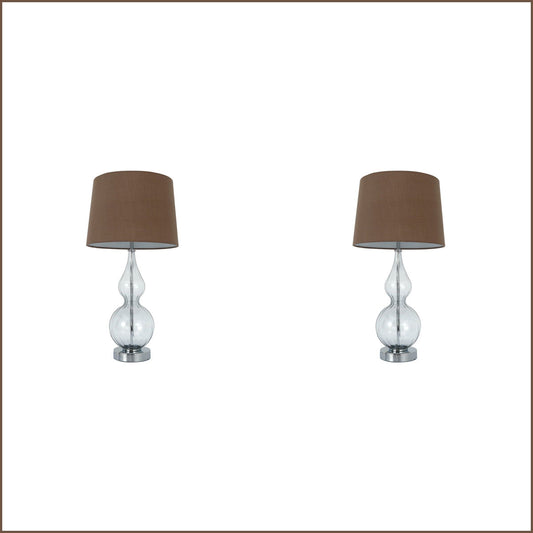 2 X Lexi Lighting Evaine Table Lamp - Grey