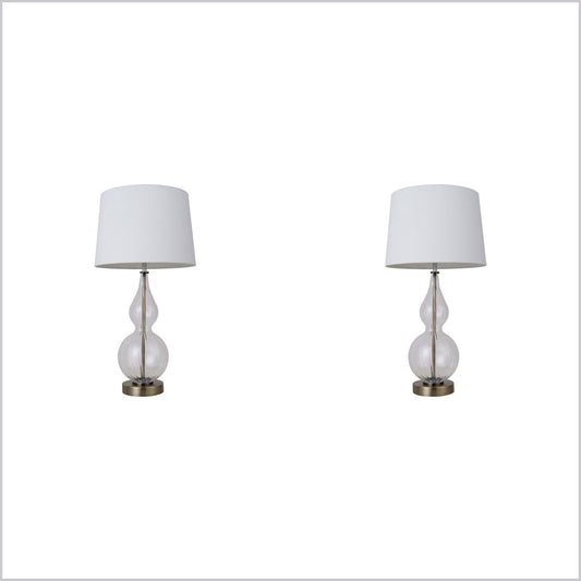 2 X Lexi Lighting Evaine Table Lamp - White